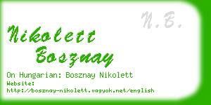 nikolett bosznay business card